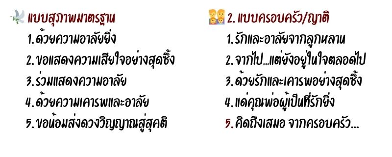 ข้อความป้ายพวงหรีด