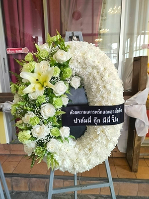รีวิวภาพพวงหรีดส่งตรงถึงวัด