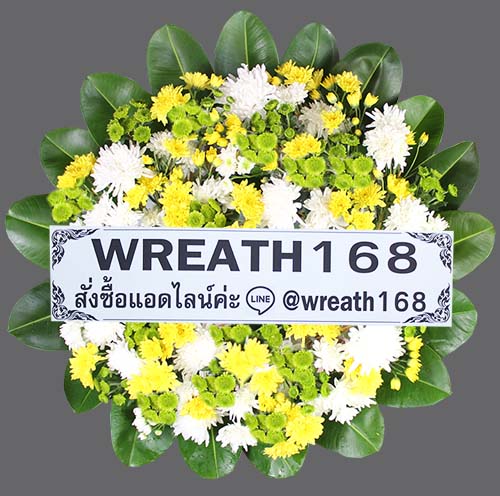 พวงหรีดดอกไม้สด ขนาด 90 ซม.