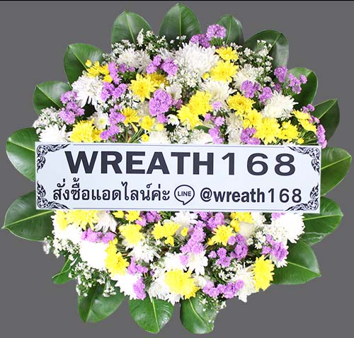 พวงหรีดดอกไม้สด ขนาด 90 ซม.